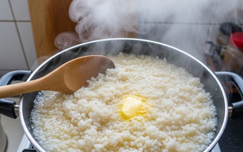 Segredo revelado: o segredo para um arroz branco perfeito está no caldo de galinha e na manteiga, diz chef especializado.