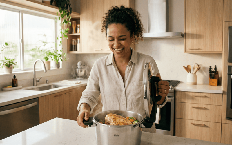 “Novo método de cozinhar frango na panela de pressão faz sucesso por desfiar-se automaticamente e sem bagunça”