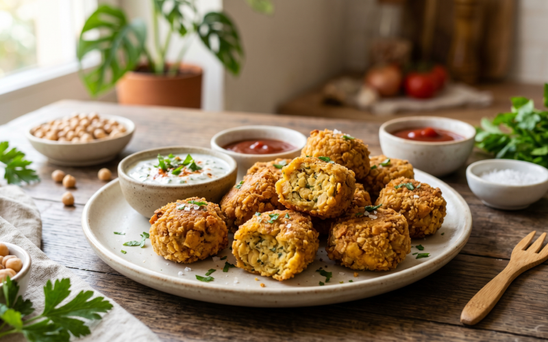 Nuggets de grão-de-bico na airfryer: uma receita crocante e prática!