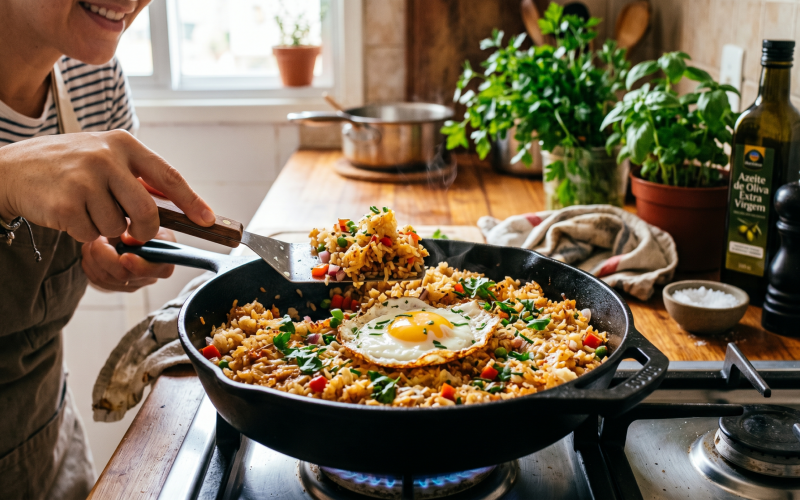 A irresistível crocância do arroz na frigideira que conquista paladares