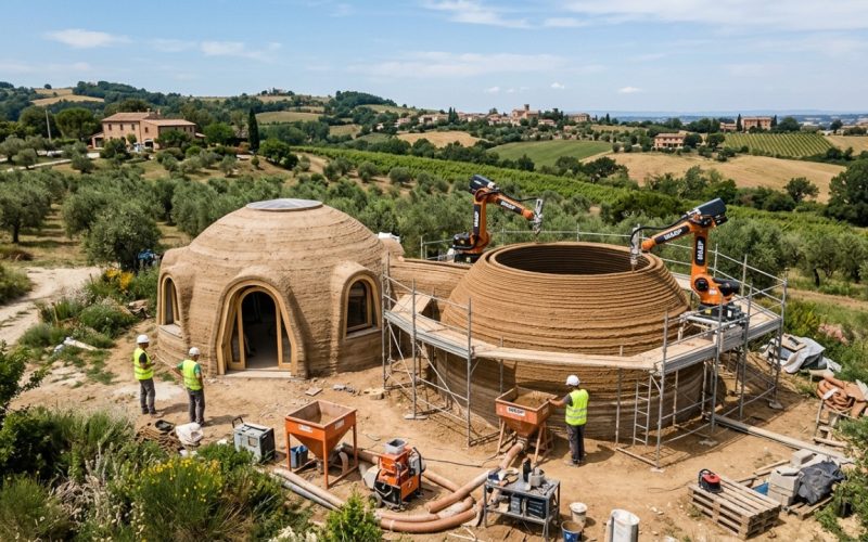 Arquitetos da Itália constroem habitação em 3D utilizando argila do local, descartando tijolos convencionais; a dúvida agora é: até onde essa inovação pode cortar despesas?