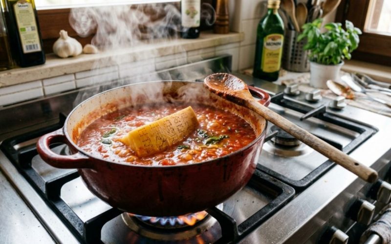 Italianos revelam o truque para um molho de tomate irresistível: uma pitada de parmesão durante o preparo!