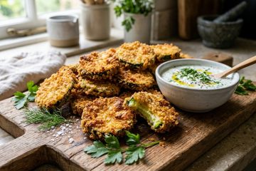 Abobrinha à milanesa: crocância exterior e suavidade interior