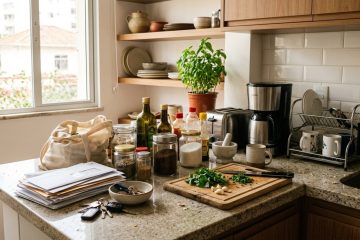 O canto da cozinha que revela rapidamente o acúmulo de itens indesejados