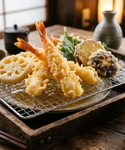 Os mestres da culinária japonesa defendem: “Tempurá exige farinha especial, água fria e um toque de amido