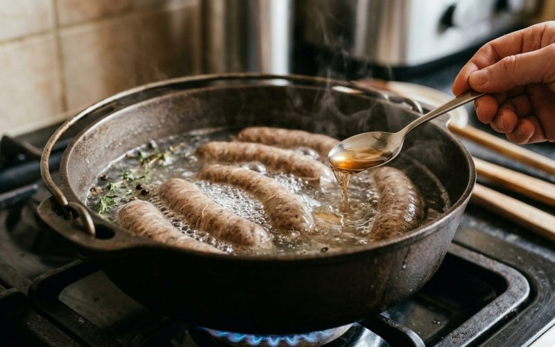 O segredo do vinagre: como evitar que as linguiças estouram durante o cozimento