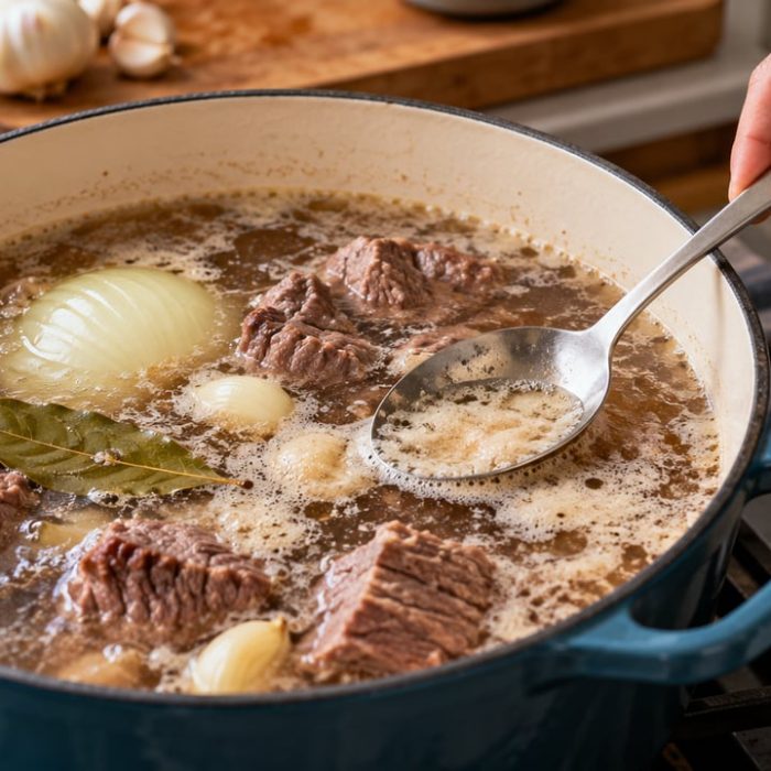 Dica para um cozido perfeito: elimine a água da primeira fervura para evitar o ranço e intensificar o sabor.